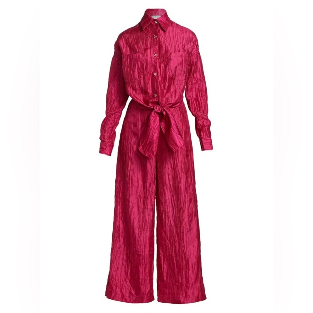 Izayla Crinkle Tie Front Jumpsuit